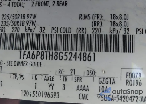 2016 Ford Mustang Ecoboost from USA, damaged, VIN 1FA6P8TH8G5244861